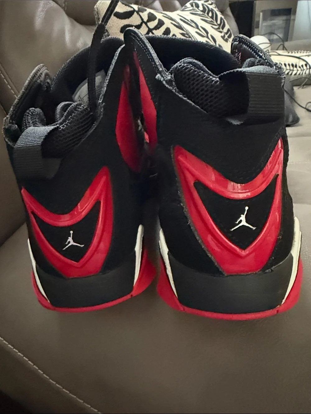 Jordan High-Top Basketball Sneakers in Red and Black